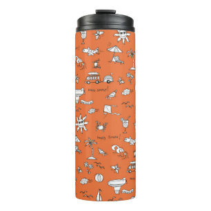 Vintage illustration summer pattern thermal tumbler