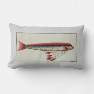 Vintage Illustration The Hawken's Fish Lumbar Pillow