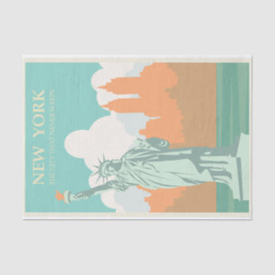 Vintage Illustration Travel New York City Tissue Paper