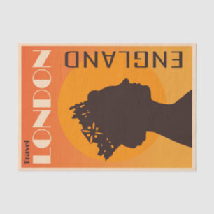 Vintage Illustration Visit London, England Tissue Paper