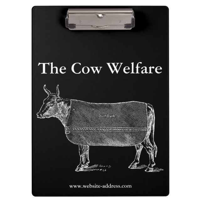 VINTAGE ILLUSTRATION W The Cow Welfare Clipboard (Front)