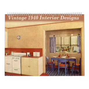 Vintage Illustrations of 1940 Interior Designs - Calendar