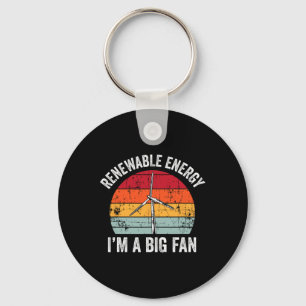 Vintage I'm A Big Fan Funny Renewable Energy Gift Keychain