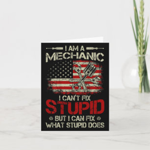 Vintage I'm A Mechanic I Can't Fix Stud American F Card
