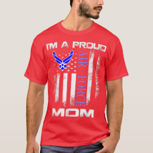 Vintage Im A Proud Air Force Mom With American Fla T-Shirt