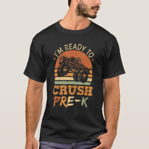 Vintage Im Ready To Crush Pre K Monster Truck Boys T-Shirt