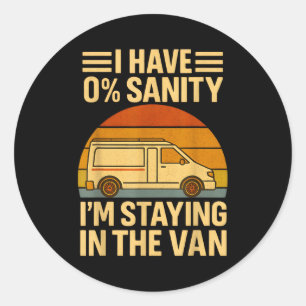 Vintage I'm Staying In Tha Van Phasmophobia Man Wo Classic Round Sticker