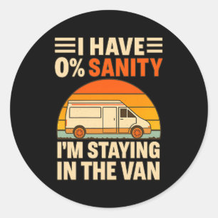 Vintage I'm Staying In Tha Van Phasmophobia Man's Classic Round Sticker