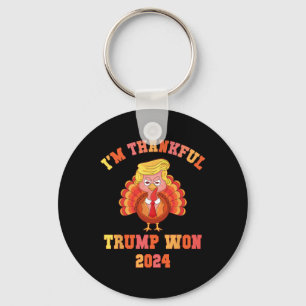 Vintage I'm Thankful Trump Won 2024 Funny Thanksgi Keychain