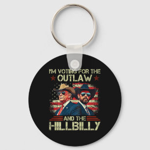 Vintage I'm Voting For The Outlaw And The Hillbill Keychain