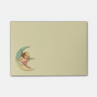 Vintage Image - Angel Sitting on a Crescent Moon