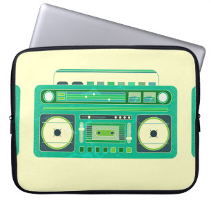 Vintage image of a classic boom box laptop sleeve