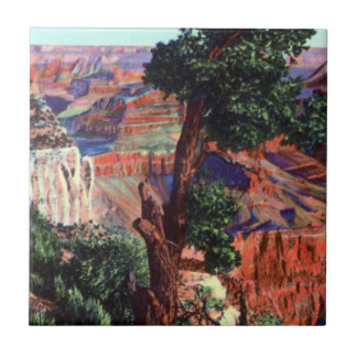Vintage Image of Grand Canyon Landscape Tile