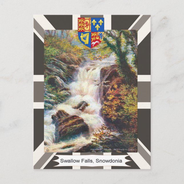 Vintage image, Swallow Falls, Snowdonia Postcard (Front)