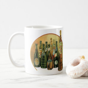 Vintage Imported Beer Bottles, Alcohol, Beverages Coffee Mug