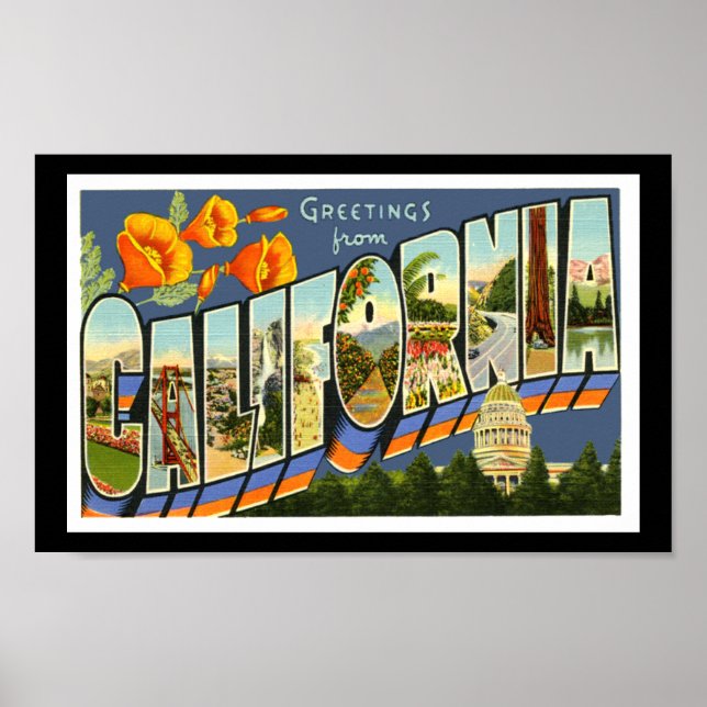 Vintage impression Salutations Californie (Devant)