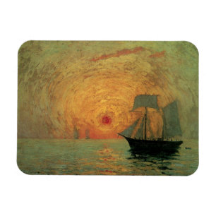 Vintage Impressionism, Red Sun by Maxime Maufra Magnet