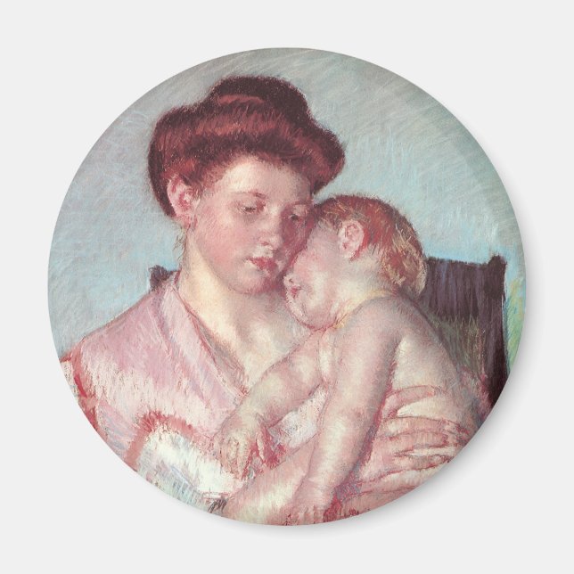Vintage Impressionism, Sleepy Baby by Mary Cassatt Magnet (Front)