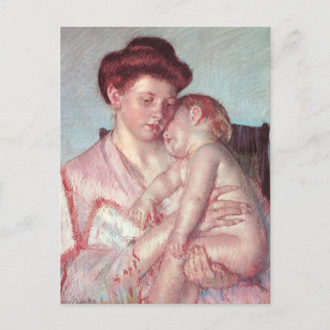 Vintage Impressionism, Sleepy Baby by Mary Cassatt Postcard (Front)