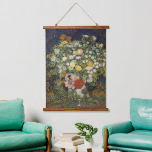 Vintage Impressionist Floral Bouquet Van Gogh Hanging Tapestry