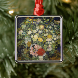 Vintage Impressionist Floral Bouquet Van Gogh Metal Ornament