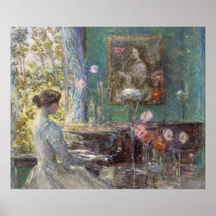 Vintage Impressionist Piano Lady Wall Art