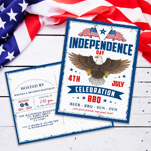 Vintage Independence Day 4th Of July Invitation Postcard