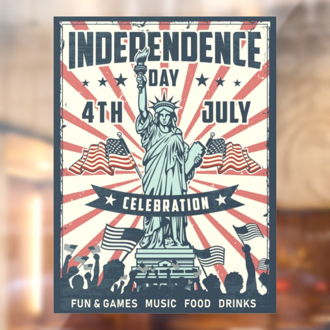 Vintage Independence Day  Window Cling (Sheet 2)