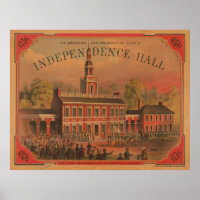 Vintage Independence Hall Illustration (1878)