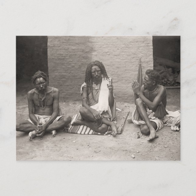 Vintage India, Sadhus, Indian holy men Postcard (Front)
