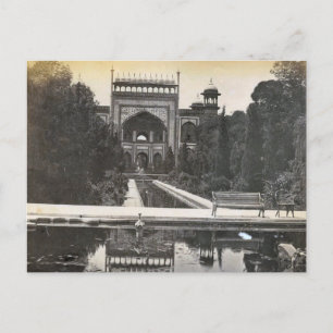 Vintage India, Taj Mahal gardens Postcard