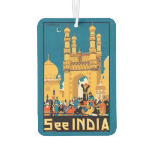 Vintage India Travel Poster air freshner Freshener