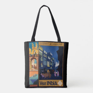 Vintage India Travel Poster sacs collés