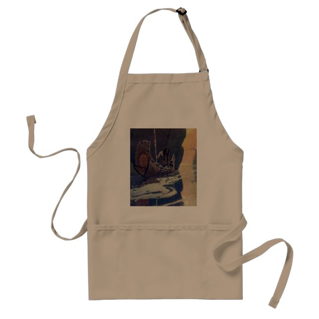 Vintage Indian Canoe Paddling Sun Classic Standard Apron (Front)