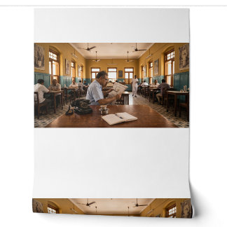 Vintage Indian Coffee House 1960s Retro Café Scene Wallpaper