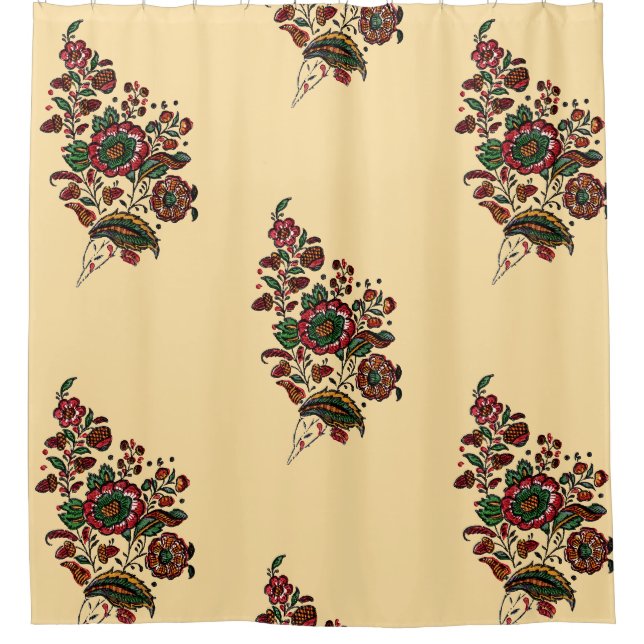 Vintage Indian Cotton Chintz Fabric  (Front)