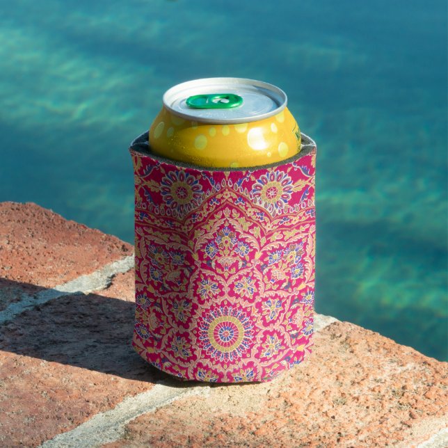 Vintage Indian Embroidery Pattern Can Cooler (In Situ Pool)