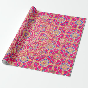 Vintage Indian Embroidery Pattern Wrapping Paper