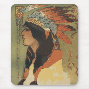 Vintage Indian Girl Mouse Pad