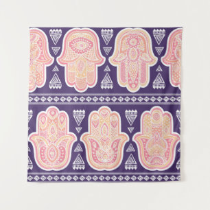 Vintage Indian hand drawn hamsa symbol seamless pa Tapestry