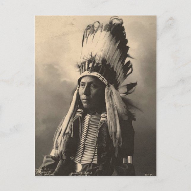 Vintage indian : Hubble Big Horse, Cheyenne - Postcard (Front)