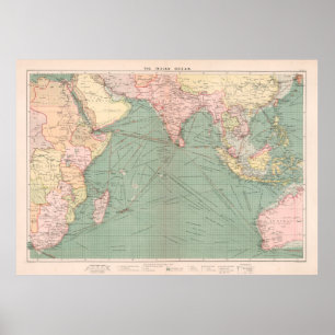 Vintage Indian Ocean Map (1905) Poster