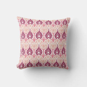 Vintage Indian ornate seamless pattern. Eastern st Throw Pillow