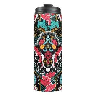 Vintage indian seamless pattern. Floral wallpaper Thermal Tumbler
