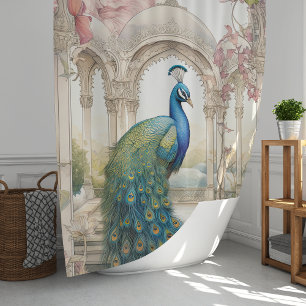 Vintage Indian Style Floral Garden Peacock