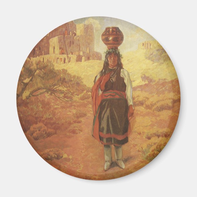 Vintage Indian Water Carrier by EW Rollins Magnet (Front)