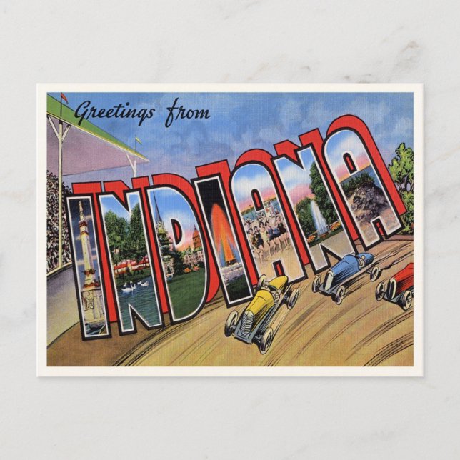 Vintage Indiana Announcement Postcard (Front)