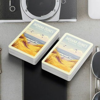 Vintage Indiana Dunes National Park Playing Cards