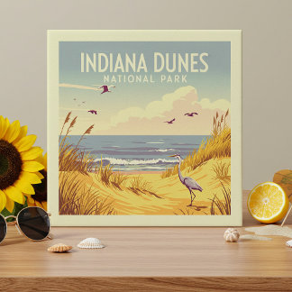 Vintage Indiana Dunes National Park Tile