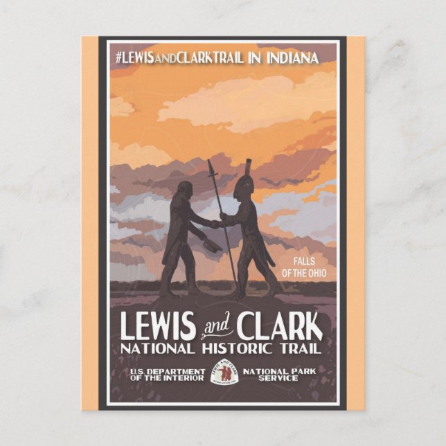 Vintage Indiana National Historic Trail Travel Postcard (Front)